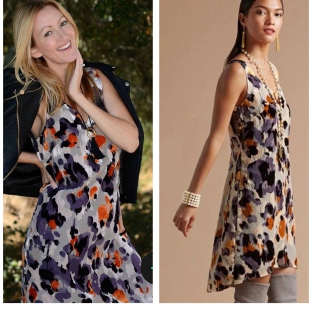 CAbi Women's Mini Dress - Purple, Orange, Black Floral